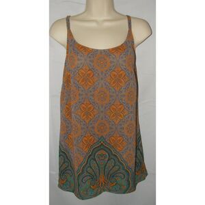 CABI Multicolored Arabesque Sz Small Sleeveless Adjustable Straps Cami Tank Top